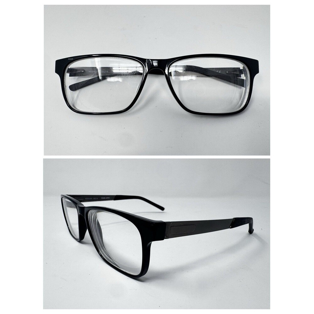 Randolph Keesler Eyeglass Frames Black Rectangle Japan 58-15-145 (B)